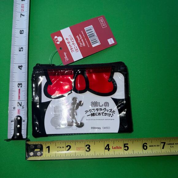 Disney Mickey Mouse Nylon Bag Minnie Bow Vinyl Wallet Pouch Stationery Set Japan - Picture 6 of 8